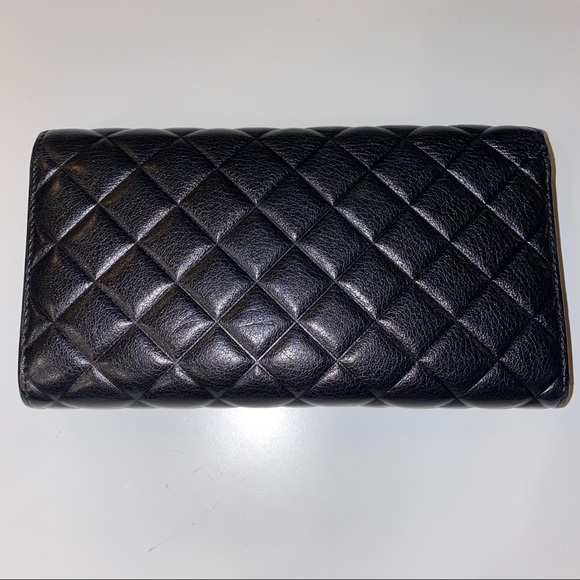 EUC Chanel Diamond CC Black Calfskin Flap Wallet - Picture 2 of 9